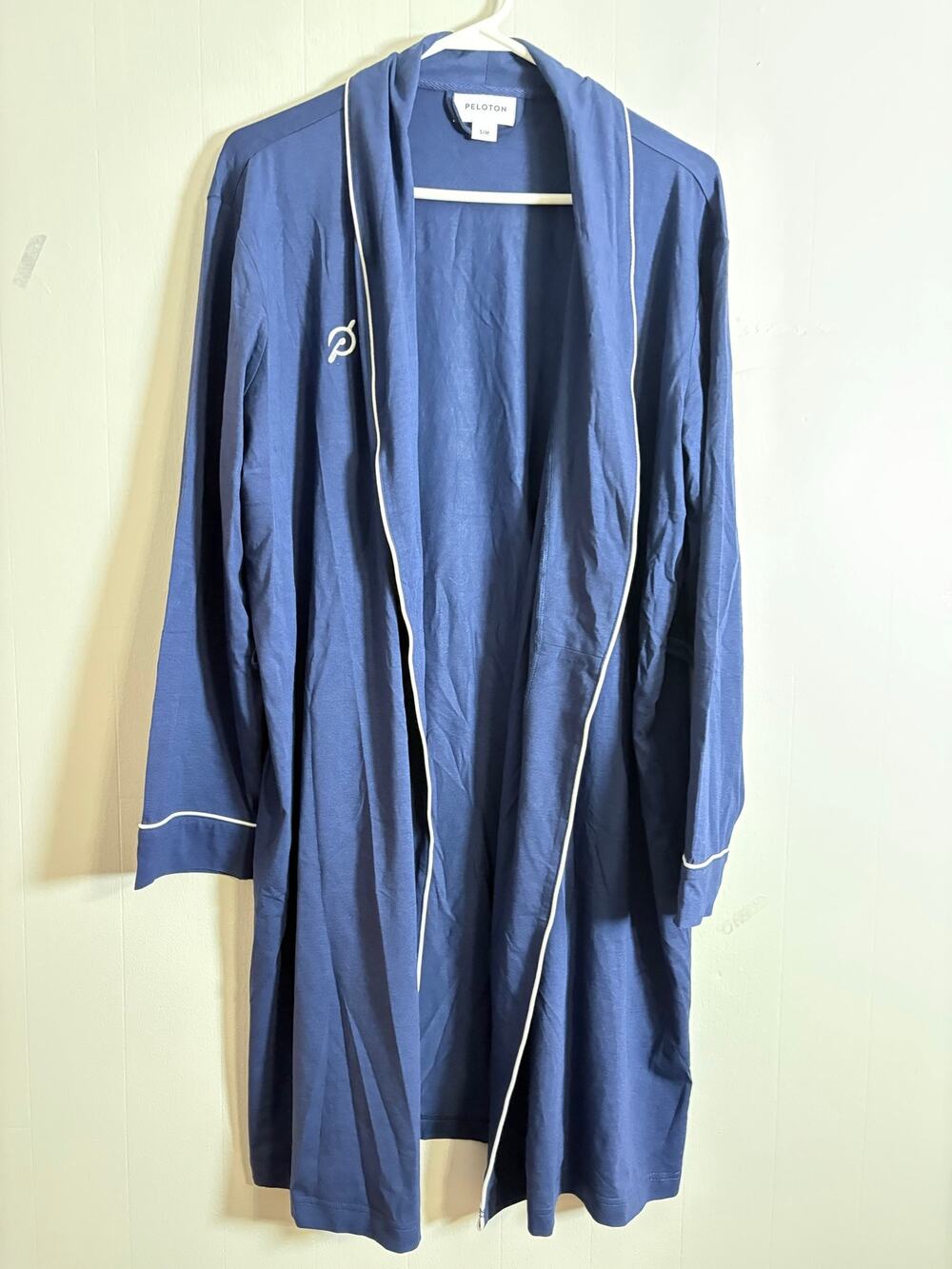 Peloton Small Medium Navy Lightweight Loungewear Sleep Robe Bathrobe No Tie
